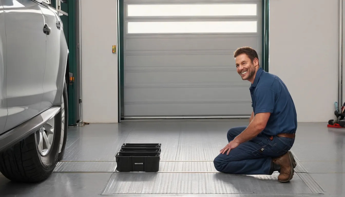 A provider inspecting a garage door track in the Princeton area